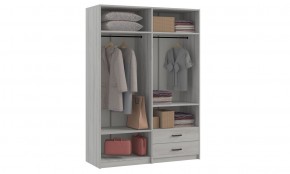 СВЕТЛАНА LOFT Шкаф 4 двери с зеркалом (сосна белая loft) в Чебаркуле - chebarkul.mebel24.online | фото 3