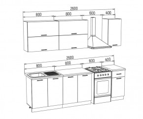 ТЕХНО-3 Кухонный гарнитур 2,0 м Компоновка №2 в Чебаркуле - chebarkul.mebel24.online | фото