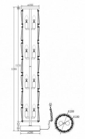 Торшер Maytoni Puntes MOD043FL-08G в Чебаркуле - chebarkul.mebel24.online | фото 3