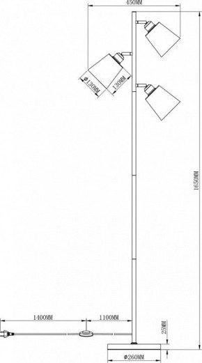 Торшер Moderli Floor V3050-3F в Чебаркуле - chebarkul.mebel24.online | фото