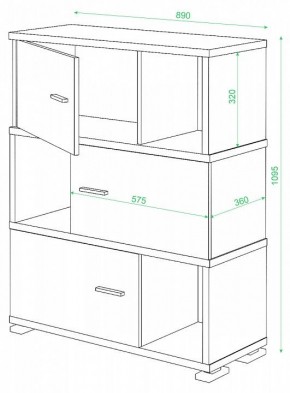 Тумба комбинированная Домино нельсон СБ-30/3 в Чебаркуле - chebarkul.mebel24.online | фото 2