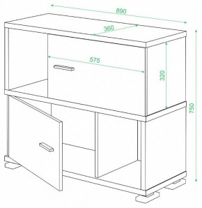 Тумба комбинированная Домино СБ-30/2 в Чебаркуле - chebarkul.mebel24.online | фото 2