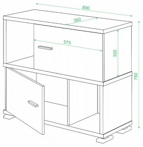 Тумба комбинированная СБ-30/2 в Чебаркуле - chebarkul.mebel24.online | фото 2