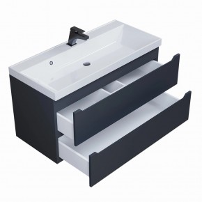 Тумба под раковину Uperwood Tanos 100 см, подвесная, черная матовая в Чебаркуле - chebarkul.mebel24.online | фото 2