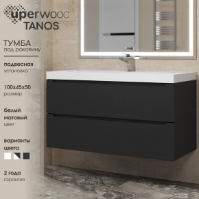 Тумба под раковину Uperwood Tanos 100 см, подвесная, черная матовая в Чебаркуле - chebarkul.mebel24.online | фото 3