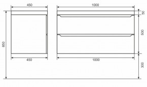 Тумба под раковину Uperwood Tanos 100 см, подвесная, черная матовая в Чебаркуле - chebarkul.mebel24.online | фото 6