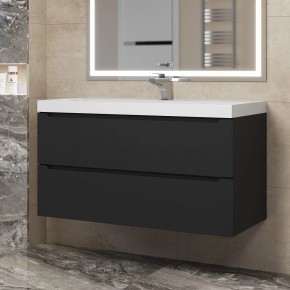Тумба под раковину Uperwood Tanos 100 см, подвесная, черная матовая в Чебаркуле - chebarkul.mebel24.online | фото 8