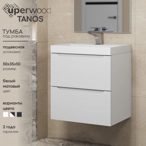 Тумба под раковину Uperwood Tanos 50 см, подвесная, белая матовая в Чебаркуле - chebarkul.mebel24.online | фото 6