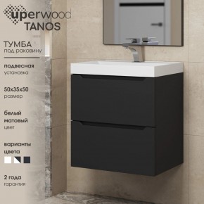 Тумба под раковину Uperwood Tanos 50 см, подвесная, черная матовая в Чебаркуле - chebarkul.mebel24.online | фото 4