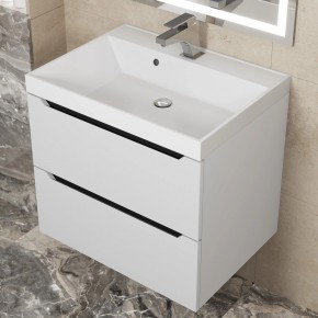 Тумба под раковину Uperwood Tanos 60 см, подвесная, белая/графит в Чебаркуле - chebarkul.mebel24.online | фото 10