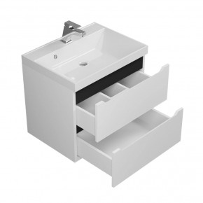 Тумба под раковину Uperwood Tanos 60 см, подвесная, белая/графит в Чебаркуле - chebarkul.mebel24.online | фото 2