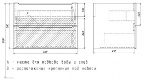 Тумба под раковину Uperwood Tanos 70 см, подвесная, белая/графит в Чебаркуле - chebarkul.mebel24.online | фото 7