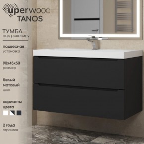 Тумба под раковину Uperwood Tanos 90 см, подвесная, черная матовая в Чебаркуле - chebarkul.mebel24.online | фото 3