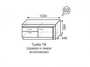 Тумба ТВ Люмен 02 Дуб Сакраменто/Белый снег в Чебаркуле - chebarkul.mebel24.online | фото 3