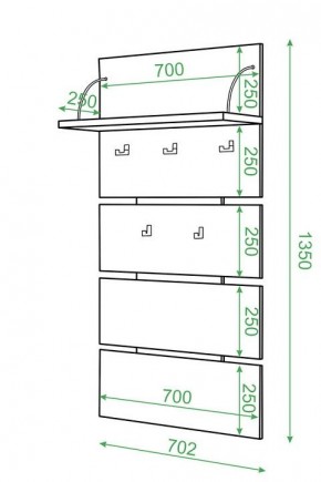 Вешалка настенная Домино нельсон СТ-50 в Чебаркуле - chebarkul.mebel24.online | фото 2