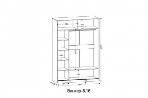 ВИНТЕР - 6.16.1 Шкаф-купе 1600 без зеркала в Чебаркуле - chebarkul.mebel24.online | фото 2